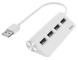 Hub USB 2.0 Hama USB-A - 4x USB-A biały