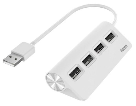 Hub USB 2.0 Hama USB-A - 4x USB-A biały