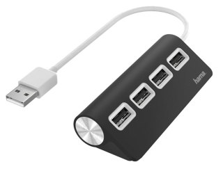 Hub USB 2.0 Hama USB-A - 4x USB-A czarny