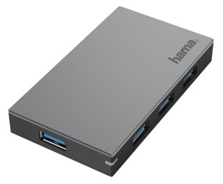 Hub USB 3.0 Hama 4x USB-A z zasilaniem antracytowy