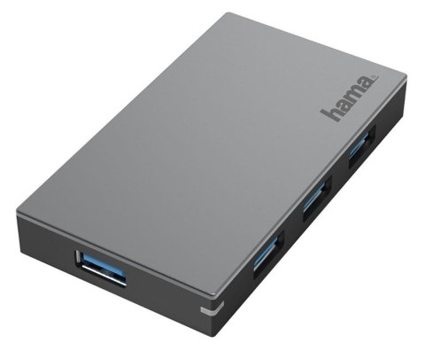 Hub USB 3.0 Hama 4x USB-A z zasilaniem antracytowy