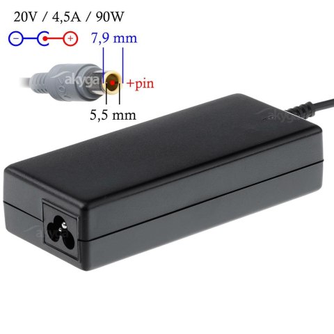 Zasilacz sieciowy Akyga AK-ND-18 do notebooka 20V/4,5A 90W 7,9x5,5mm + pin