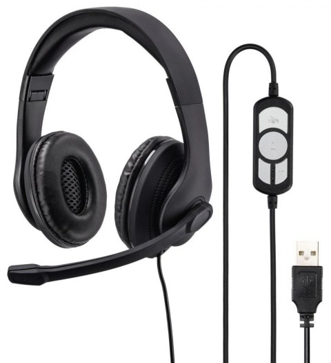 Słuchawki z mikrofonem Hama HS-USB 300, czarne