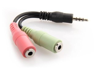 Adapter Delock Jack stereo mini(M) 4PIN->Jack Mini(F)x2 0,12m