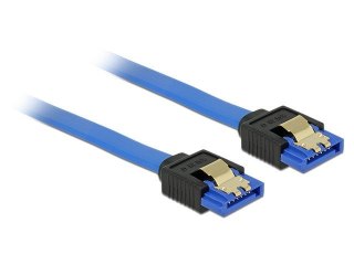 Kabel Delock SATA DATA III 0,70m z zatrzaskami metalowymi niebieski