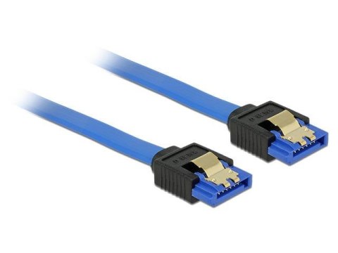 Kabel Delock SATA DATA III 0,70m z zatrzaskami metalowymi niebieski