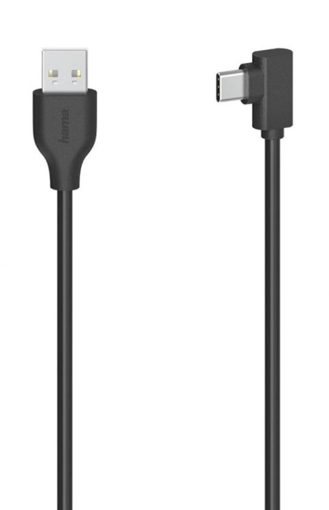 Kabel Hama USB 2.0 kątowy USB Typ-C - USB-A, 0,75m czarny