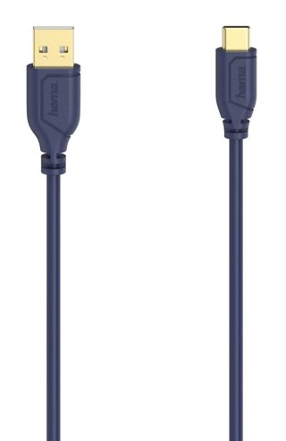 Kabel Hama USB-C - USB 2.0 A Flexi-Slim 0,75m niebieski