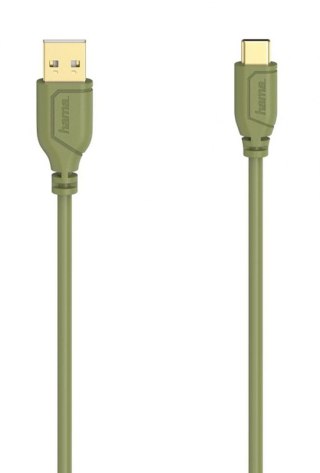 Kabel Hama USB-C - USB 2.0 A Flexi-Slim 0,75m zielony