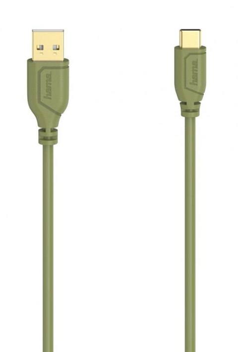 Kabel Hama USB-C - USB 2.0 A Flexi-Slim 0,75m zielony