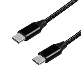 Kabel USB 2.0 LogiLink CU0154 USB-C - USB-C, M/M, czarny, 1m