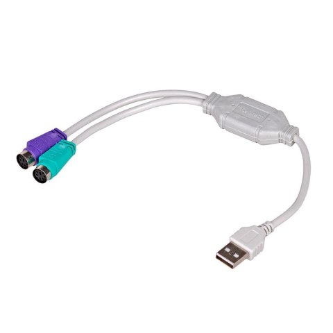 Kabel adapter Akyga AK-AD-15 USB 2.0 A(M) - 2x PS/2 (F) 0,25m