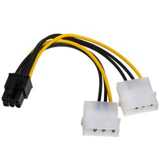 Kabel adapter Akyga AK-CA-13 2x Molex (M) - PCI-Express 6pin (M) 0,15m