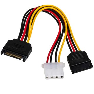 Kabel adapter Akyga AK-CA-32 SATA (M) - SATA (F) + Molex (F) 0,15m