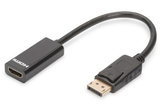 Kabel adapter DIGITUS DisplayPort, DP-HDMI typA, M/Ż 0,15m, DP 1.2