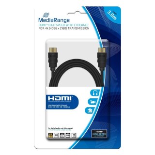 Kabel HDMI MediaRange MRCS157 HDMI/HDMI with Ethernet, 3.0m, czarny