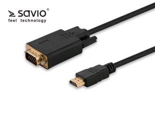 Kabel HDMI Savio CL-103 19pin męski - VGA męski 1,8m