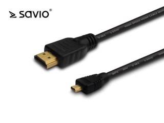 Kabel HDMI - micro HDMI Savio CL-39 1m czarny, złote k. v1.4