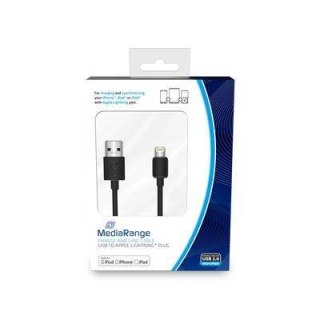 Kabel USB 2.0 MediaRange MRCS137 USB A plug/Lightining plug, 1m, czarny
