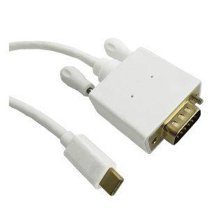 Kabel adapter Qoltec USB 3.1 typC M / VGA M 1080p Alternate mode 1m