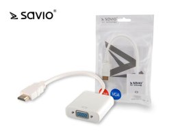 Kabel adapter Savio CL-27/B HDMI - VGA biały