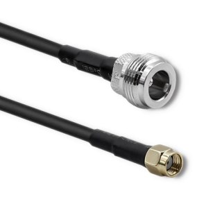 Kabel koncentryczny Qoltec RG58 | N żeński | RP-SMA męski | 1m