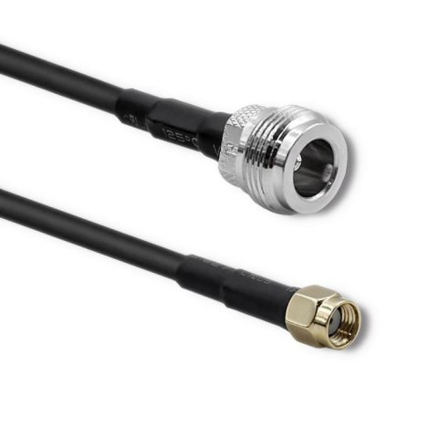 Kabel koncentryczny Qoltec RG58 | N żeński | RP-SMA męski | 1m