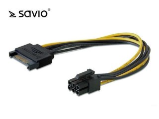 Kabel zasilający Savio AK-20 SATA 15 pin M - PCI Express 6 pin M