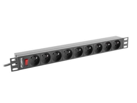 Listwa zasilająca Lanberg do RACK 1U 16A PDU 19" 9x PL 3m czarna