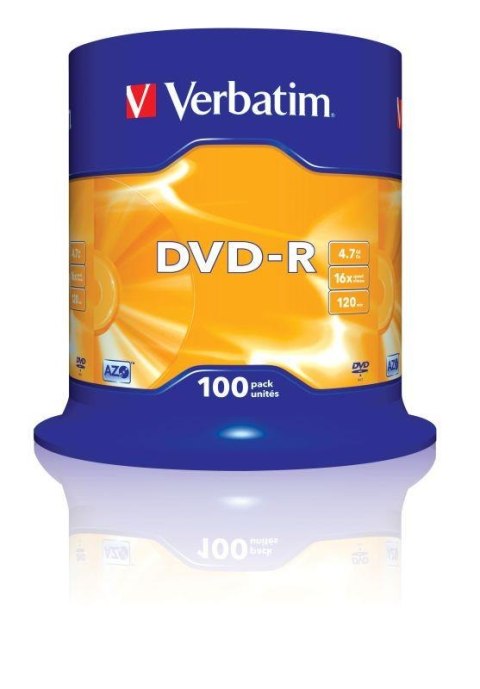 DVD-R Verbatim 16x 4.7GB (Cake 100) MATT SILVER