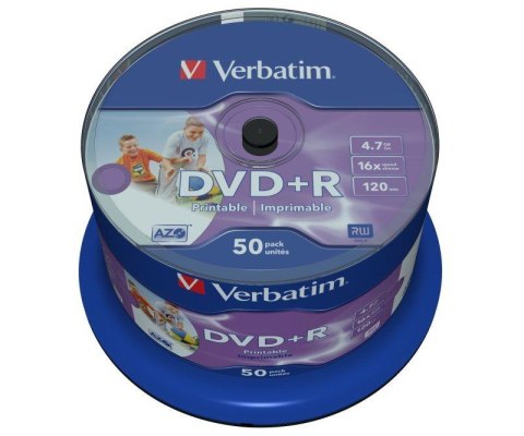 DVD+R Verbatim 16x 4.7GB Printable No ID (Cake 50)