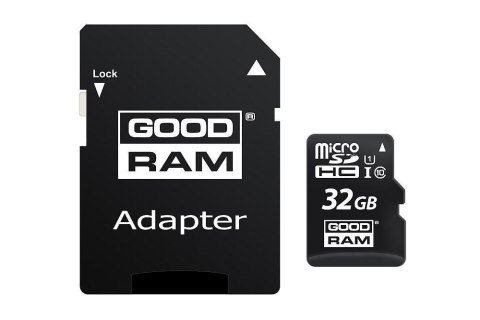 Karta pamięci microSD GOODRAM 32GB MICRO CARD cl 10 UHS-I + adapter