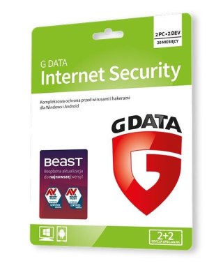 Oprogramowanie G DATA Internet Security 2+2 20m-cy karta-klucz