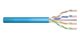 Kabel teleinformatyczny instalacyjny DIGITUS kat.6A, U/UTP, Dca, AWG 23/1, LSOH, 50m, niebieski, ofoliowany