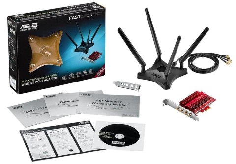 Karta sieciowa Asus PCE-AC88 DualBand Wi-Fi PCI-E AC3100 MIMO 4xRSMA
