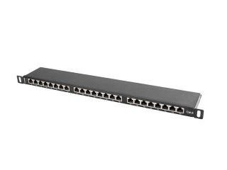 Patch panel Lanberg PPS6-0024-B 24 port 0.5U kat.6 ekranowany czarny