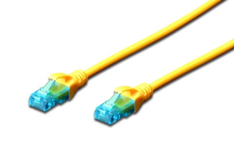 Patchcord DIGITUS UTP kat. 5e 0,5m PVC żółty