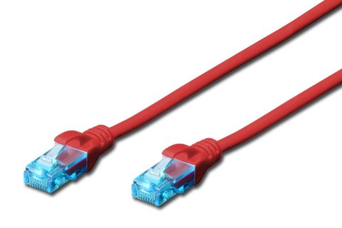 Patchcord DIGITUS UTP kat. 5e 5m PVC czerwony