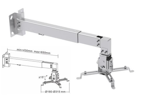 Uchwyt ścienny / sufitowy Cabletech UCH0148 do projektora