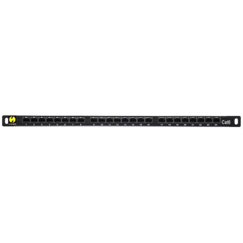 Patch panel 19'' Netrack 24-porty kat. 6 UTP, 0,5U z półką