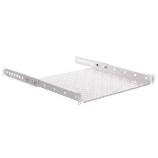 Półka do szafy 19'' Netrack 1U/400mm, wsporniki, szary