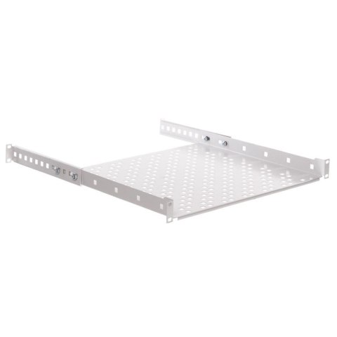 Półka do szafy 19'' Netrack 1U/400mm, wsporniki, szary