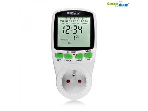 Włącznik czasowy - timer cyfrowy GreenBlue GB105 16 programów max 240 programów