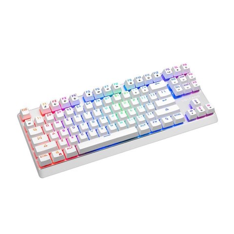 Klawiatura przewodowa Modecom Volcano LANPARTY RGB Gaming mechaniczna (Przełącznik BLUE OUTEMU) Biała