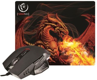 Mysz przewodowa Rebeltec optyczna Gaming + podkładka Rebeltec RED DRAGON USB