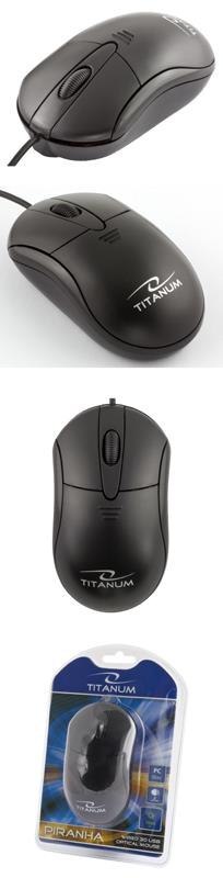 Mysz przewodowa Titanum TM107K Piranha optyczna czarna