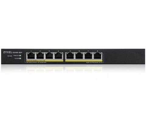 Zyxel Przełącznik zarządzalny GS1915-8EP PoE Smart 60W 802.3at desktop hybrid mode Switch