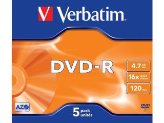 DVD-R Verbatim 4.7GB X16 Matt Silver (5 Jewel Case)