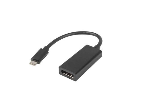 Kabel adapter Lanberg USB type-C(M) - DisplayPort(F) 0,15m czarny