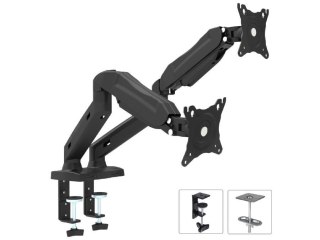 Uchwyt na 2 monitory Maclean MC-861 13"-27" 8kg x2 (16kg) czarny